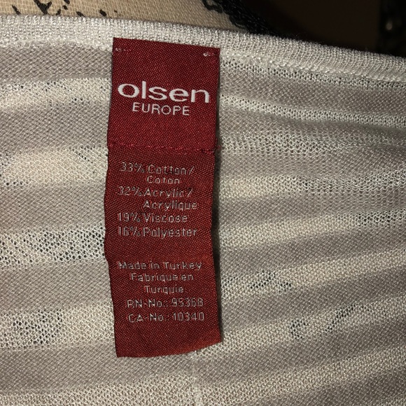 Olsen Europe White /Cream Stripe Fine Knit Sweater Dress Size 2 EUC - Picture 5 of 6